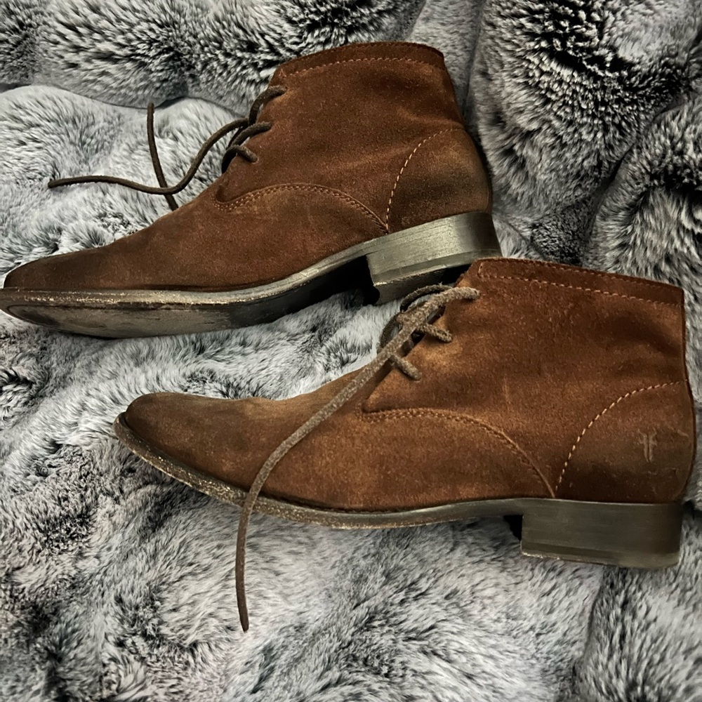 Frye Brown Suede Ankle Boots